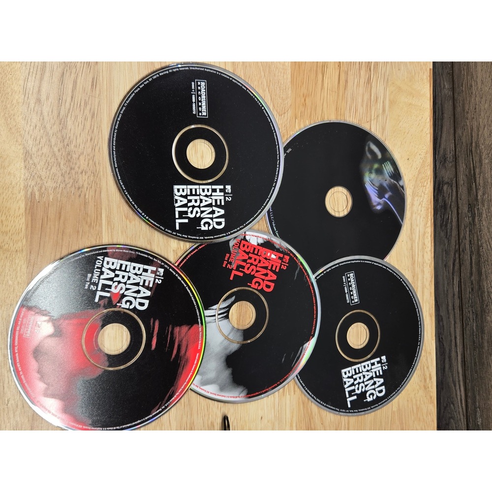 MTV2 Headbangers Ball CD Lot Volume 1 and 2 Heavy Metal Compilation Discs Only